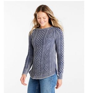 LL Bean Signature Tunic Fisherman Sweater Small EUC